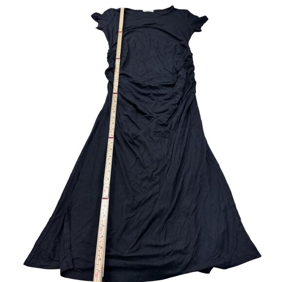 Smallshow Black Ruched Maternity Maxi Dress Short Sleeve Modal Blend M - Picture 7 of 10
